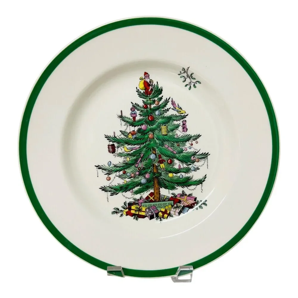 Spode Christmas Tree Stoneware 3 Pc Set Dinner‎ Saucer Plate Bowl NO MUG Box